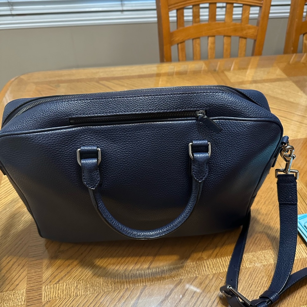 Michael Kors Dark Blue Leather Briefcase - Picture 5 of 6